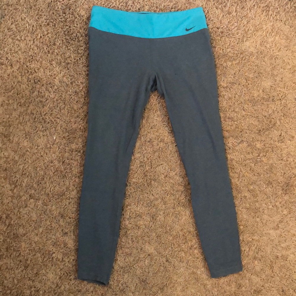 Blue and gray Nike Dri-Fit leggings